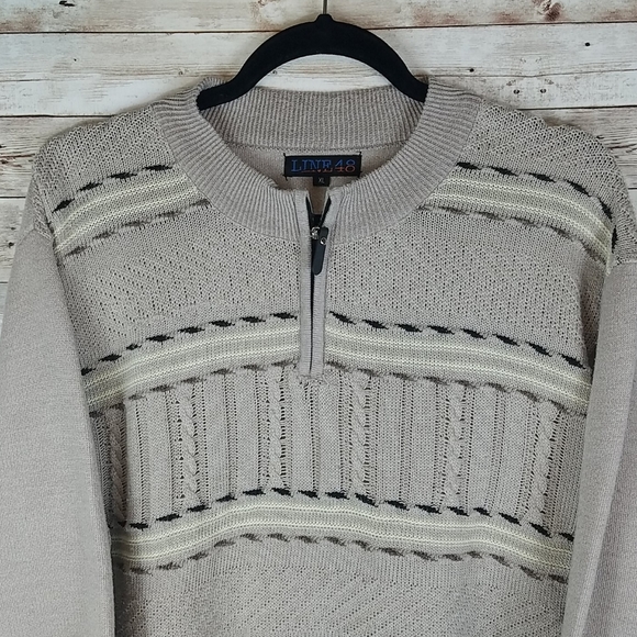 Line 48, Taupe, black, Creme, sweater, Sz XL - Picture 3 of 5